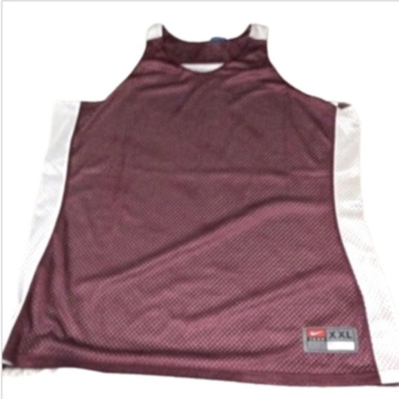 Nike Tops - Nike Team Burgundy & White Mesh Reversible XXL